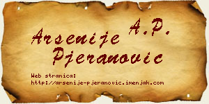 Arsenije Pjeranović vizit kartica